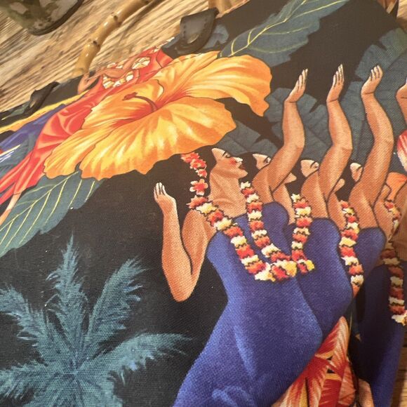 Accessories Unlimited Tropical Floral / Dancing Women Tote - Bamboo Handles COOL - Picture 9 of 16